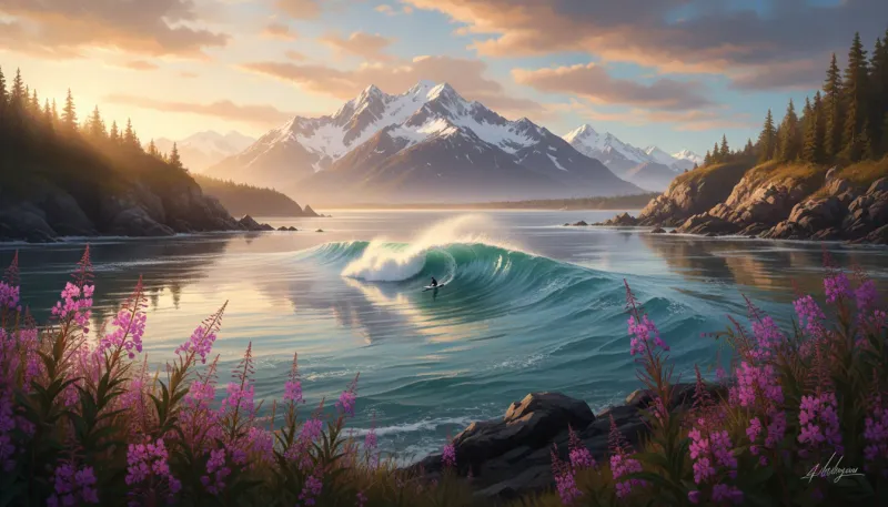 Alaska surf, backdrop for the Surfing Hubs Alaska operator directory