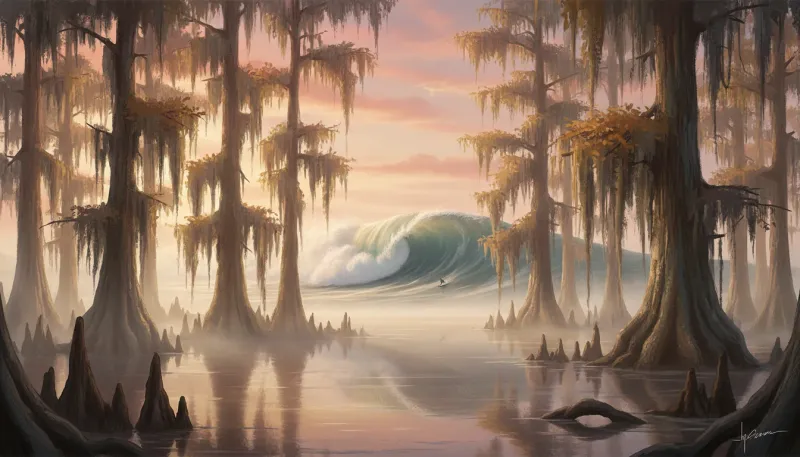 Louisiana surf, backdrop for the Surfing Hubs Louisiana operator directory