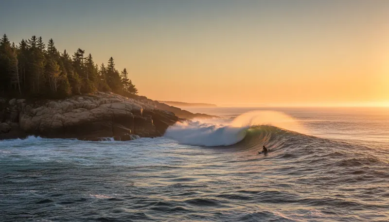 Maine surf, backdrop for the Surfing Hubs Maine operator directory